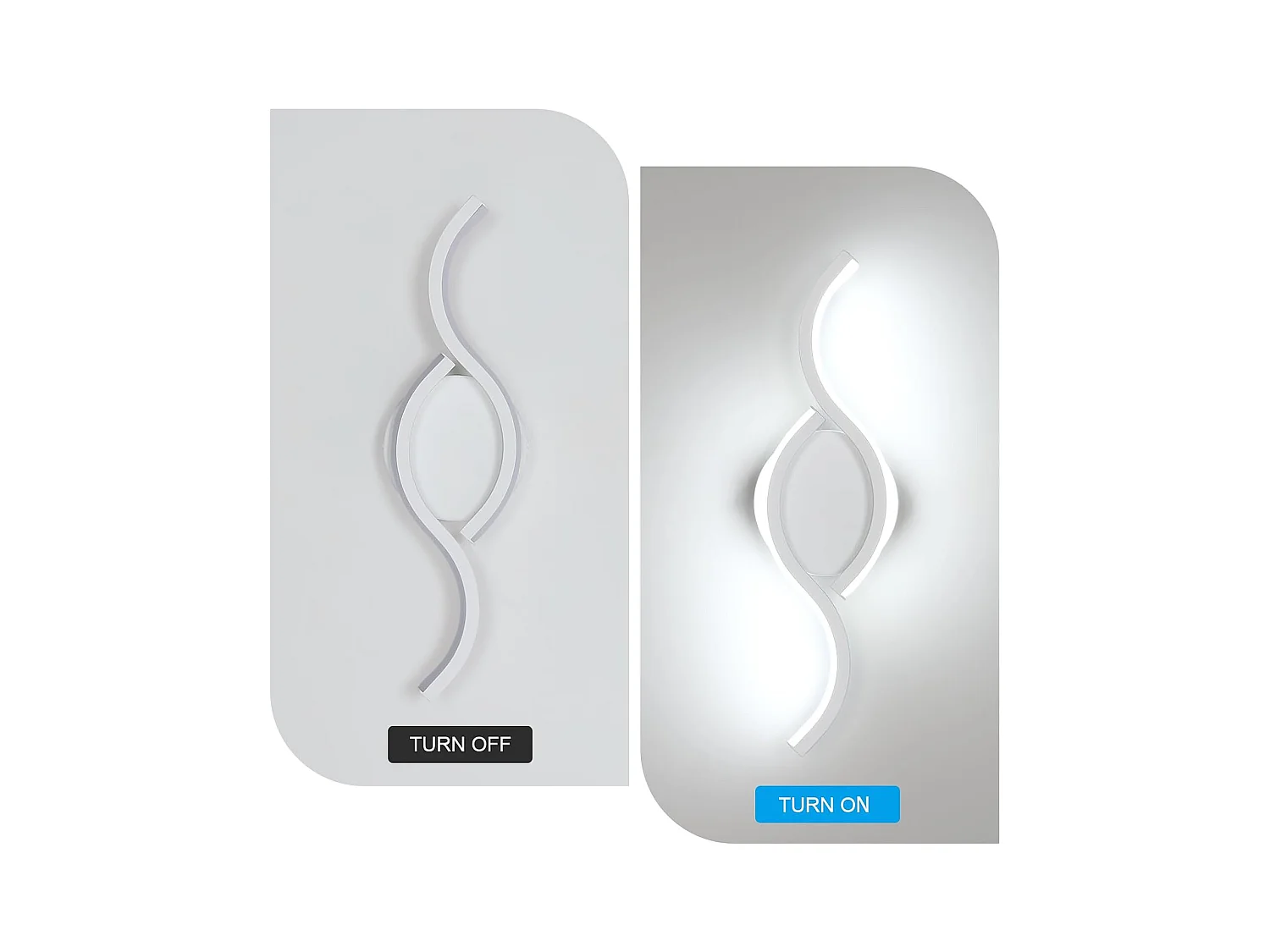 Lot de 2 appliques murales d'intérieur LED, 12W, 1350lm, design moderne, pour salon et chambre à coucher, blanc froid 6500 K, 35,5 cm