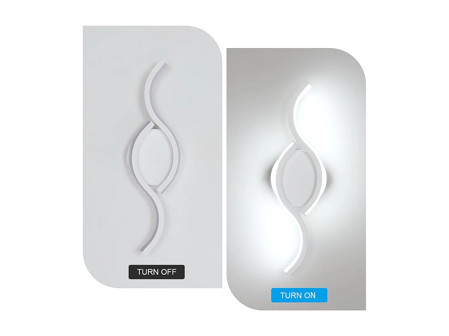 Lot de 2 appliques murales d'intérieur LED, 12W, 1350lm, design moderne, pour salon et chambre à coucher, blanc froid 6500 K, 35,5 cm