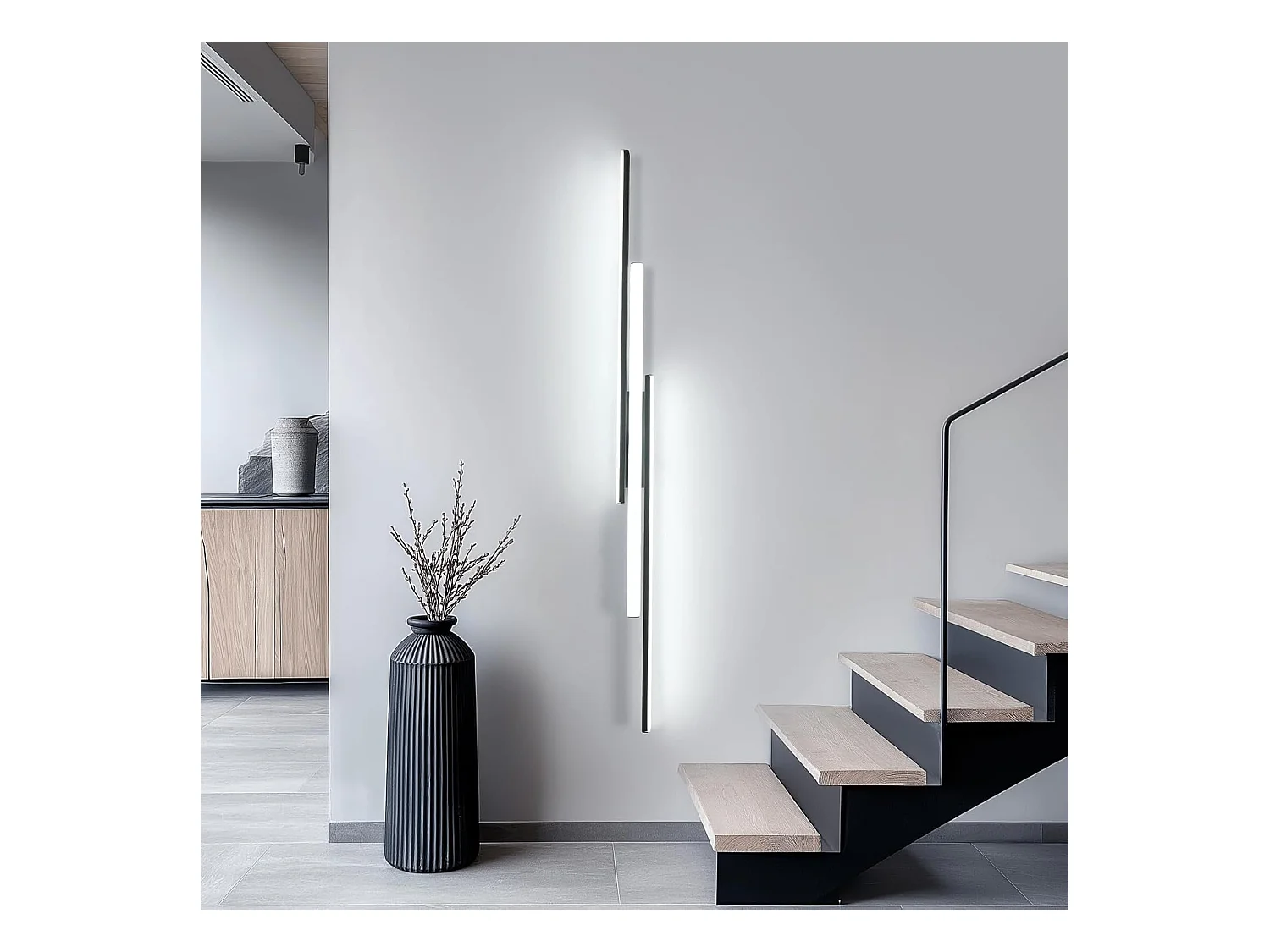 Applique murale LED d'intérieur 90 cm, 24 W, 2700 lm, moderne, pour chambre, salon, couloir, escalier, blanc froid 6500 K