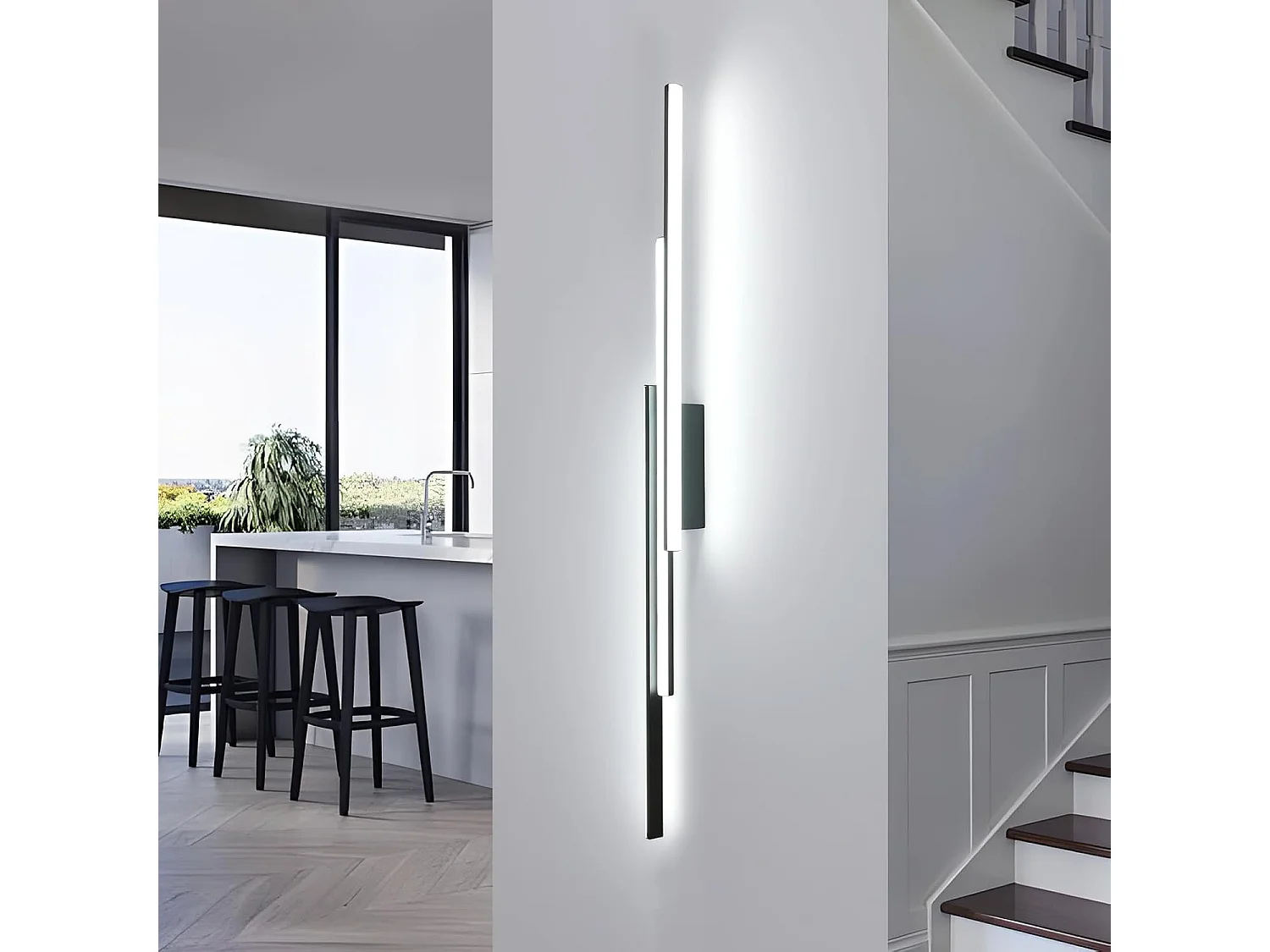 Applique murale LED d'intérieur 90 cm, 24 W, 2700 lm, moderne, pour chambre, salon, couloir, escalier, blanc froid 6500 K