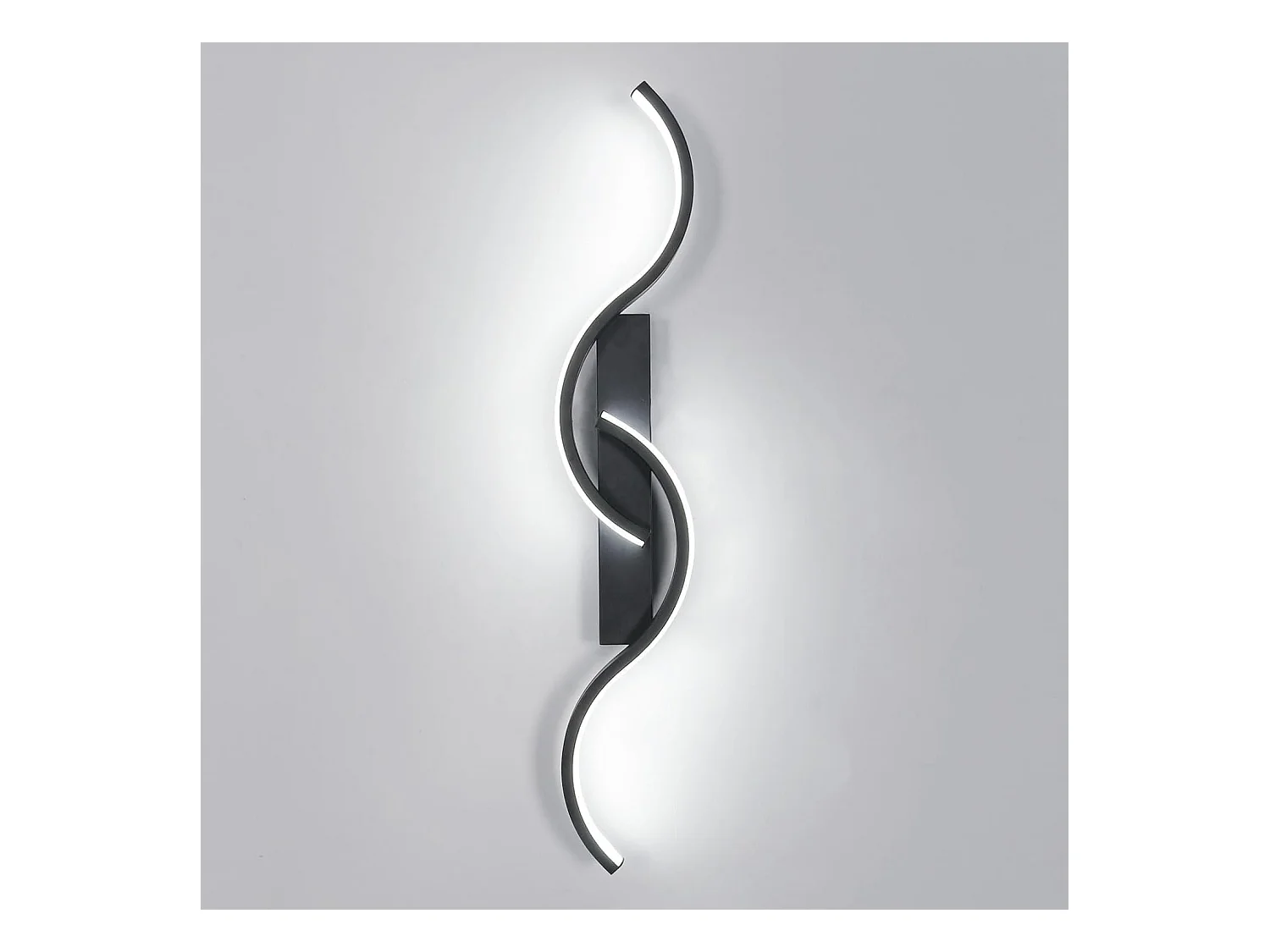 Applique murale LED d'intérieur, applique murale décorative moderne 60cm, applique murale LED en aluminium noir pour salon,lumière blanc froid 6500K