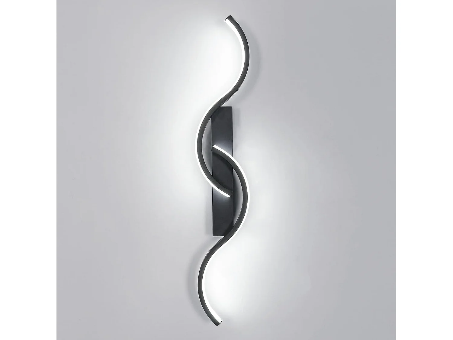 Applique murale LED d'intérieur, applique murale décorative moderne 60cm, applique murale LED en aluminium noir pour salon,lumière blanc froid 6500K