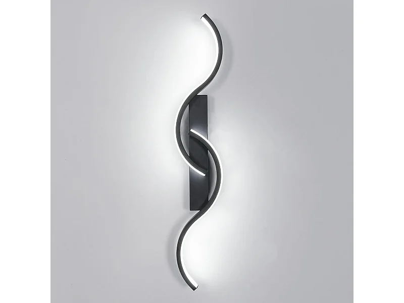 Applique murale LED d'intérieur, applique murale décorative moderne 60cm, applique murale LED en aluminium noir pour salon,lumière blanc froid 6500K