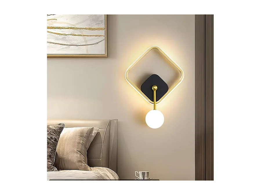 Applique murale d'intérieur LED, 21W, 2550lm, moderne, en acrylique, pour salon, chambre, couloir, escalier, lumière chaude 3000K, noir