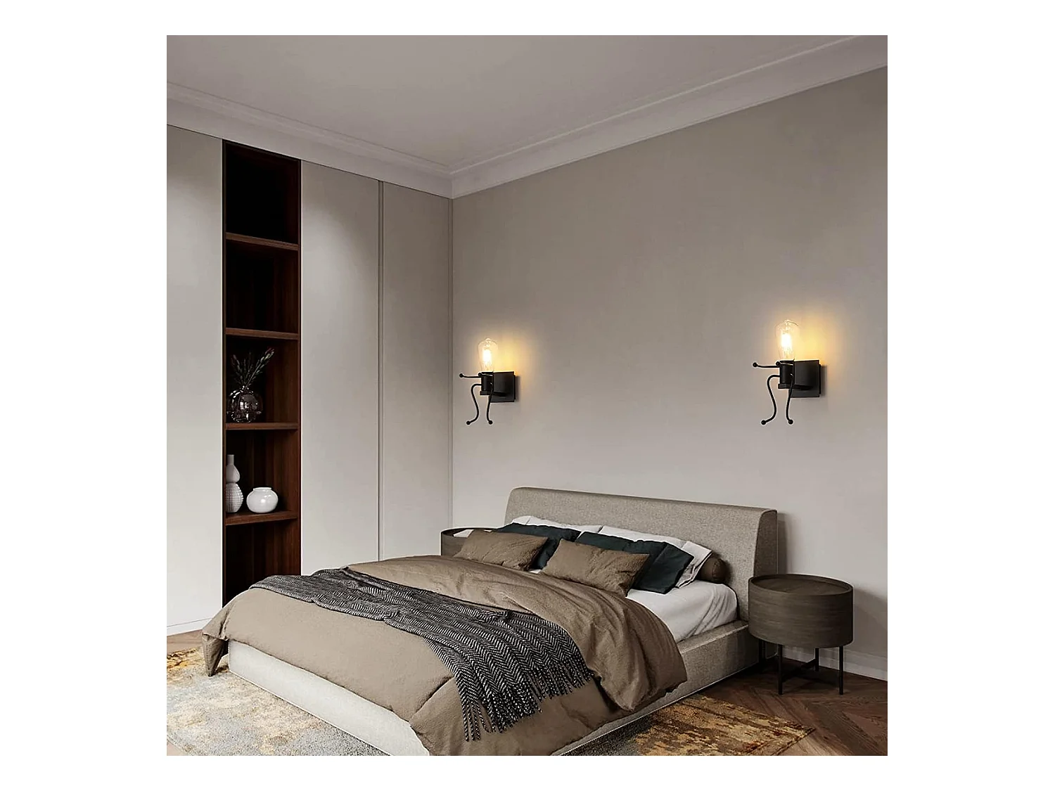 Applique murale rétro créative pour chambre d'enfant, lampe de chevet E27 en métal, forme dessin animé (sans ampoule)