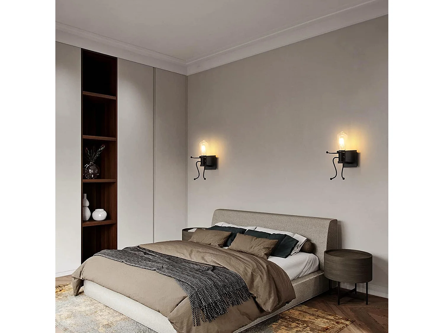 Applique murale rétro créative pour chambre d'enfant, lampe de chevet E27 en métal, forme dessin animé (sans ampoule)