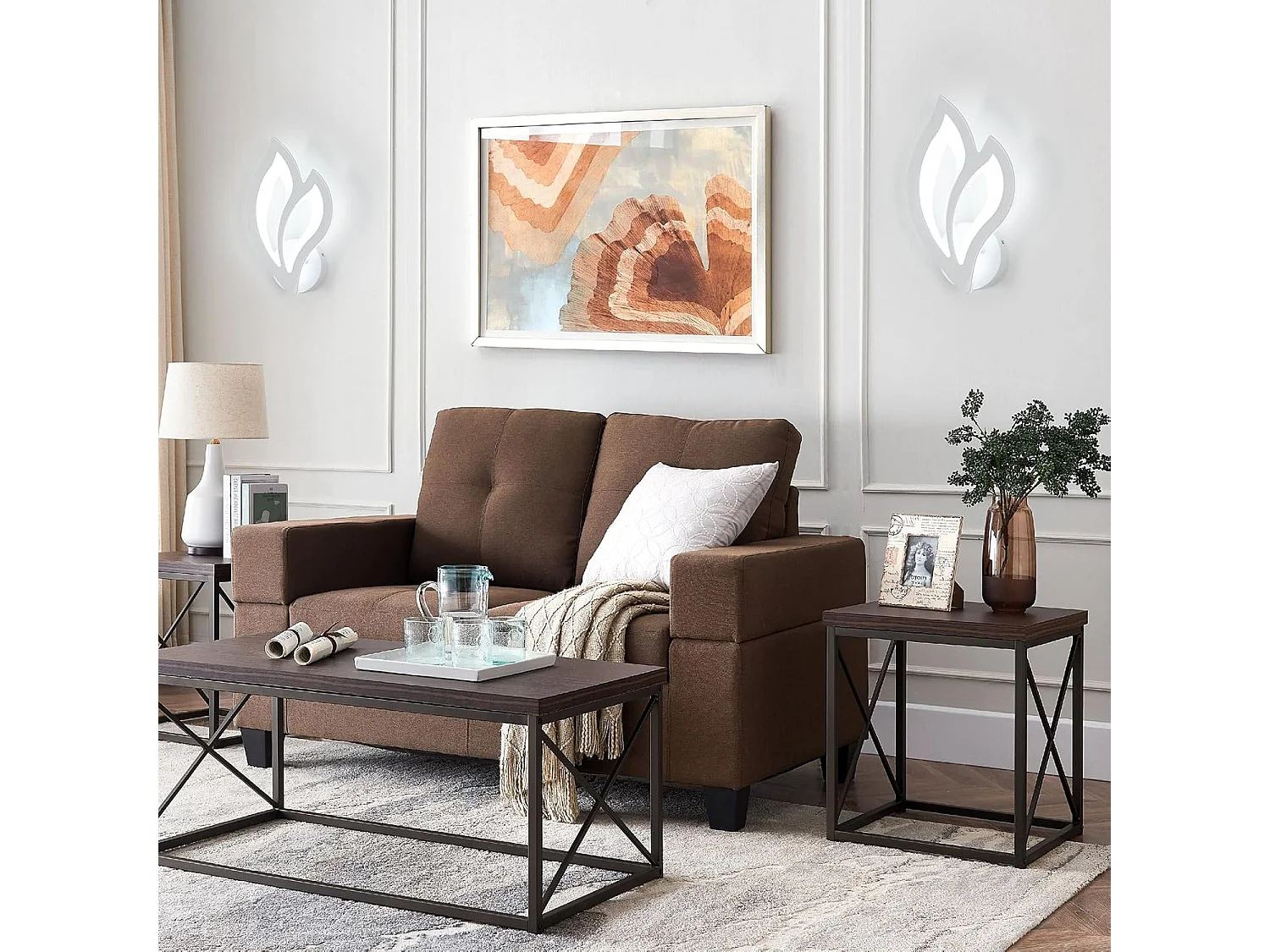 Applique murale LED moderne 13W en forme de fleur blanche 6500K, lumière blanche froide, idéale pour un couloir, une chambre à coucher ou un salon