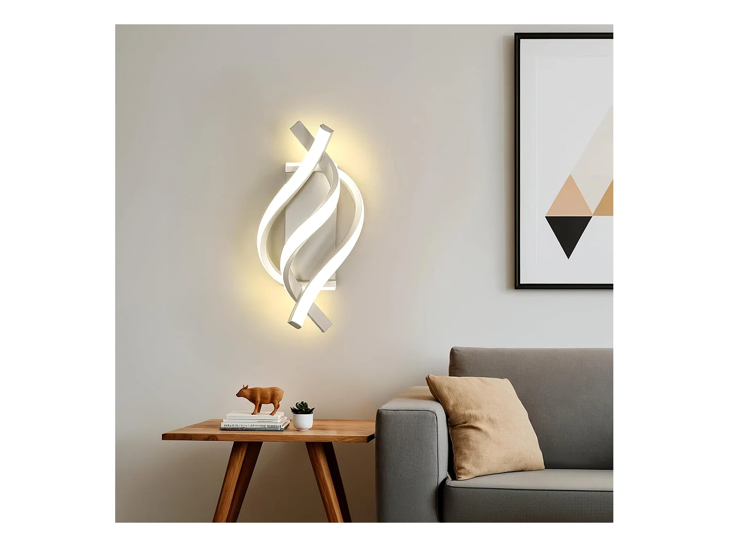 Applique murale d'intérieur LED, 22 W, acrylique, 2500 lm, lumière neutre 4500 K, convient pour salon, chambre, escalier,salle à manger, blanc