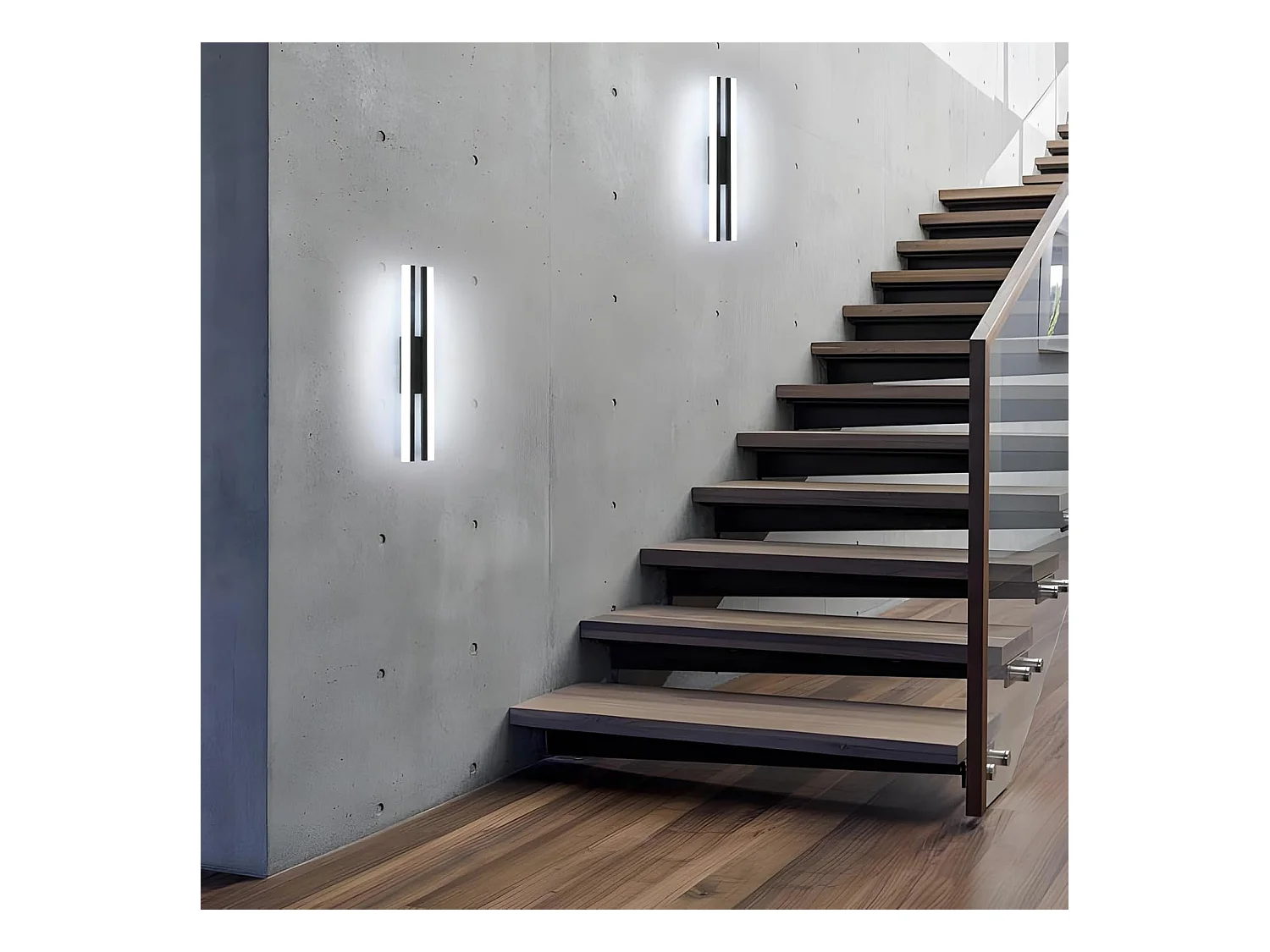 Applique murale LED d'intérieur, design linéaire, moderne, lumière blanche 6500 K, longue applique LED 16 W pour salon, chambre, couloir, noir