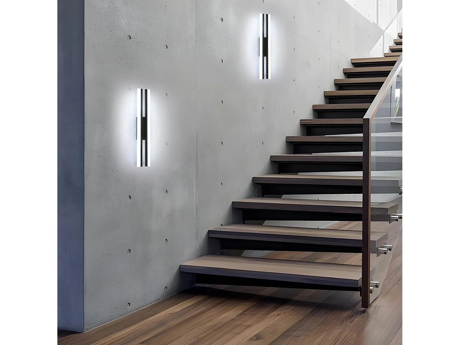 Applique murale LED d'intérieur, design linéaire, moderne, lumière blanche 6500 K, longue applique LED 16 W pour salon, chambre, couloir, noir