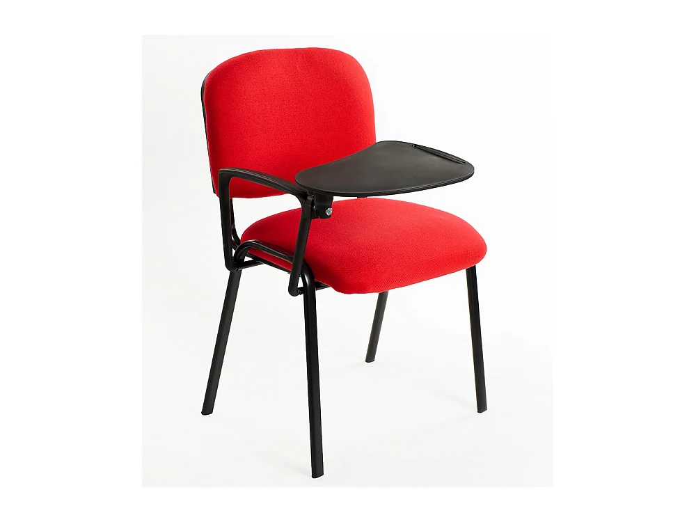 Set di 6 sedie Impilabili in Tessuto con Ribaltina scrittoio tavoletta per studio sala conferenza convegni - Rosso
