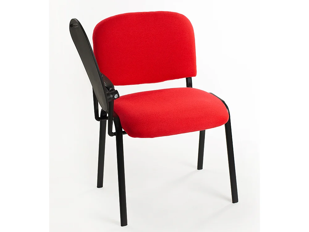 Set di 6 sedie Impilabili in Tessuto con Ribaltina scrittoio tavoletta per studio sala conferenza convegni - Rosso