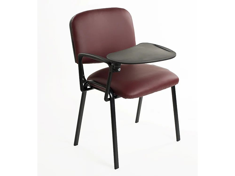 Set di 6 sedie impilabili in Ecopelle con Ribaltina scrittoio tavoletta per studio sala conferenza convegni - Bordeaux