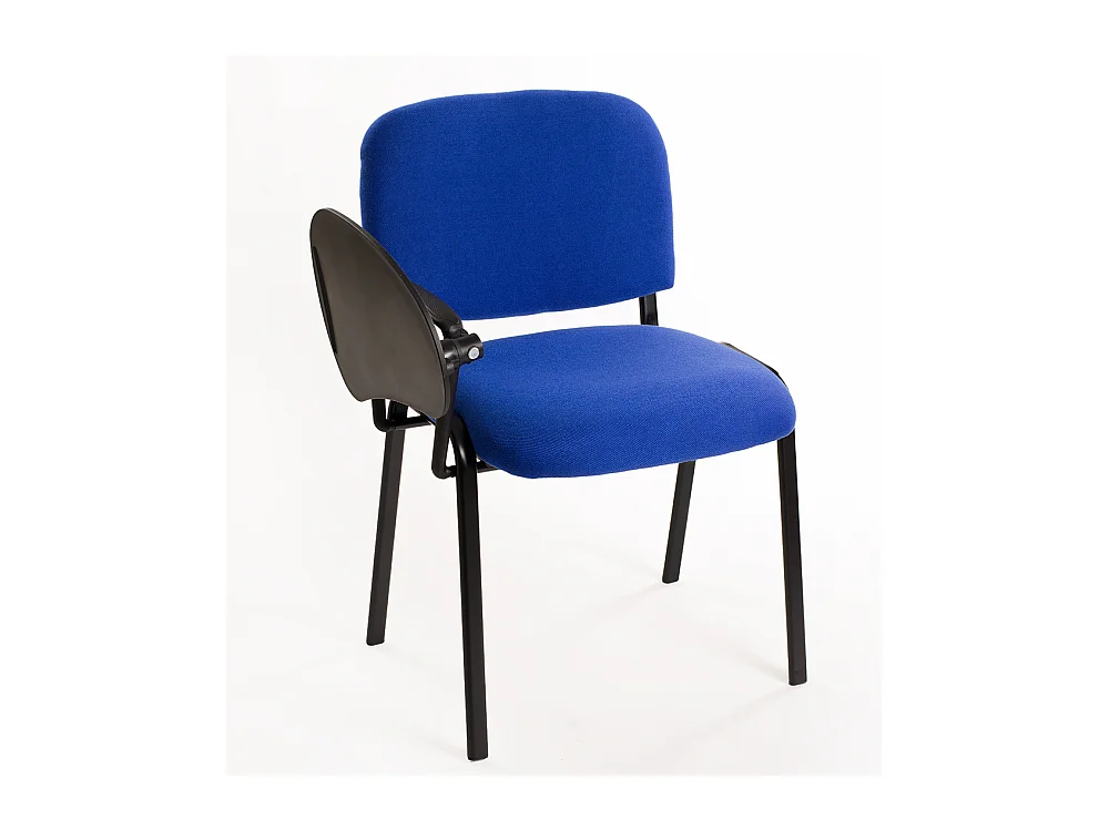Set di 6 sedie Impilabili in Tessuto con Ribaltina scrittoio tavoletta per studio sala conferenza convegni - Blu