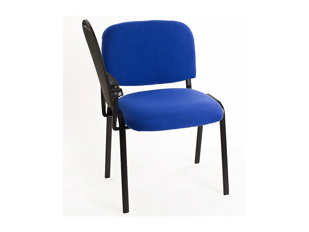 Set di 6 sedie Impilabili in Tessuto con Ribaltina scrittoio tavoletta per studio sala conferenza convegni - Blu