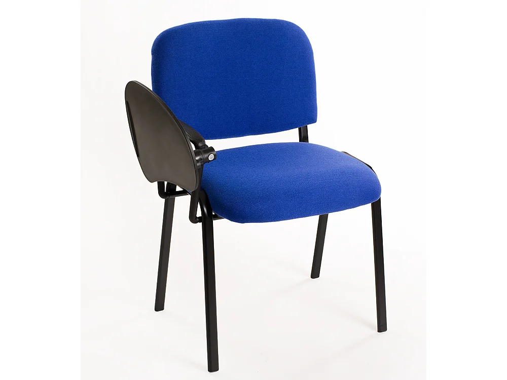Set di 6 sedie Impilabili in Tessuto con Ribaltina scrittoio tavoletta per studio sala conferenza convegni - Blu