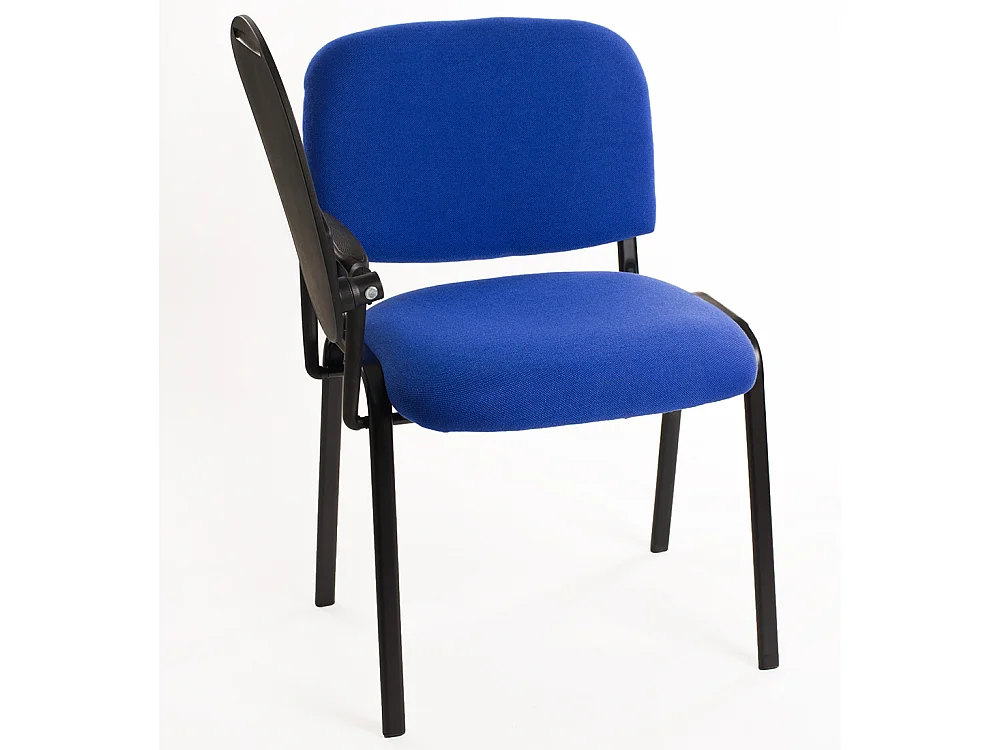 Set di 6 sedie Impilabili in Tessuto con Ribaltina scrittoio tavoletta per studio sala conferenza convegni - Blu