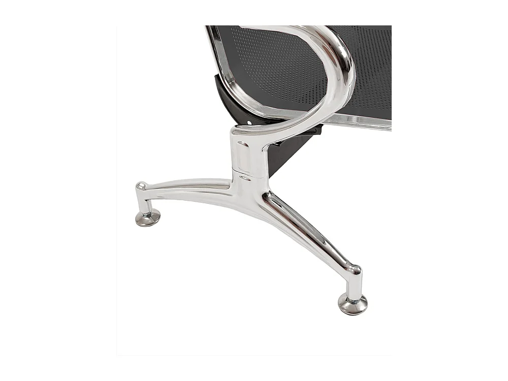 Panca in acciao per sala attesa ufficio studio a 3 posti - colore nero