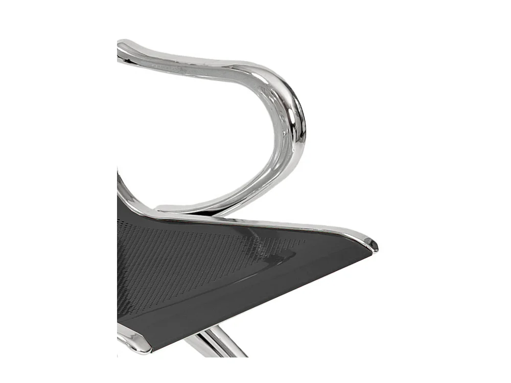 Panca in acciao per sala attesa ufficio studio a 3 posti - colore nero