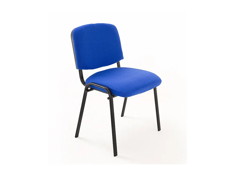 Set Di 6 Sedie Per Sala attesa Ufficio Studio Conferenza Riunione Ospite Impilabili Imbottite In Tessuto Blu