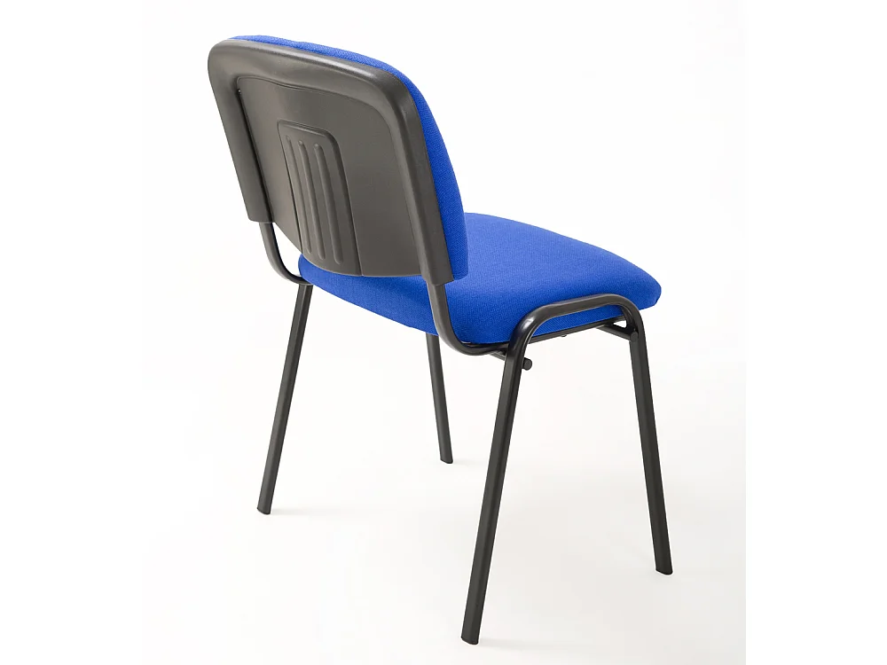 Set Di 6 Sedie Per Sala attesa Ufficio Studio Conferenza Riunione Ospite Impilabili Imbottite In Tessuto Blu