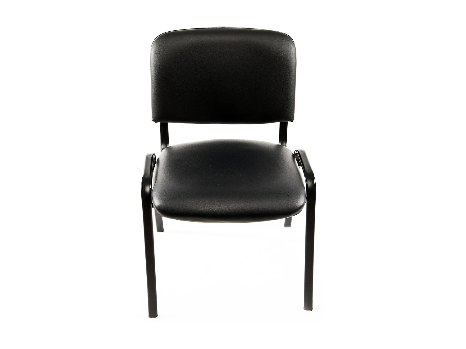 Set Di 6 Sedie Per Sala attesa Ufficio Studio Sala Conferenze Riunione Ospite Impilabili Imbottite In Ecopelle Nera