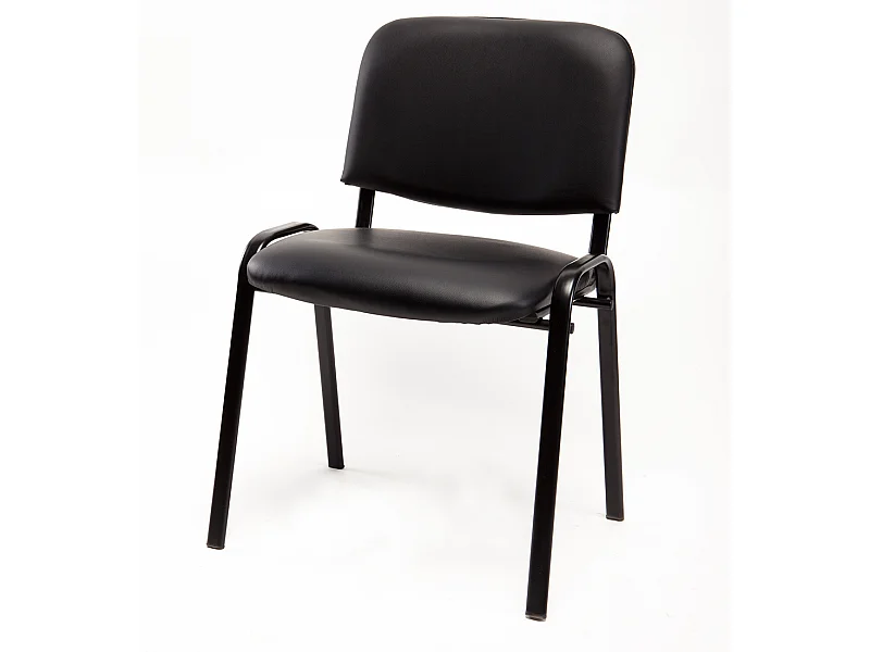 Set Di 6 Sedie Per Sala attesa Ufficio Studio Sala Conferenze Riunione Ospite Impilabili Imbottite In Ecopelle Nera