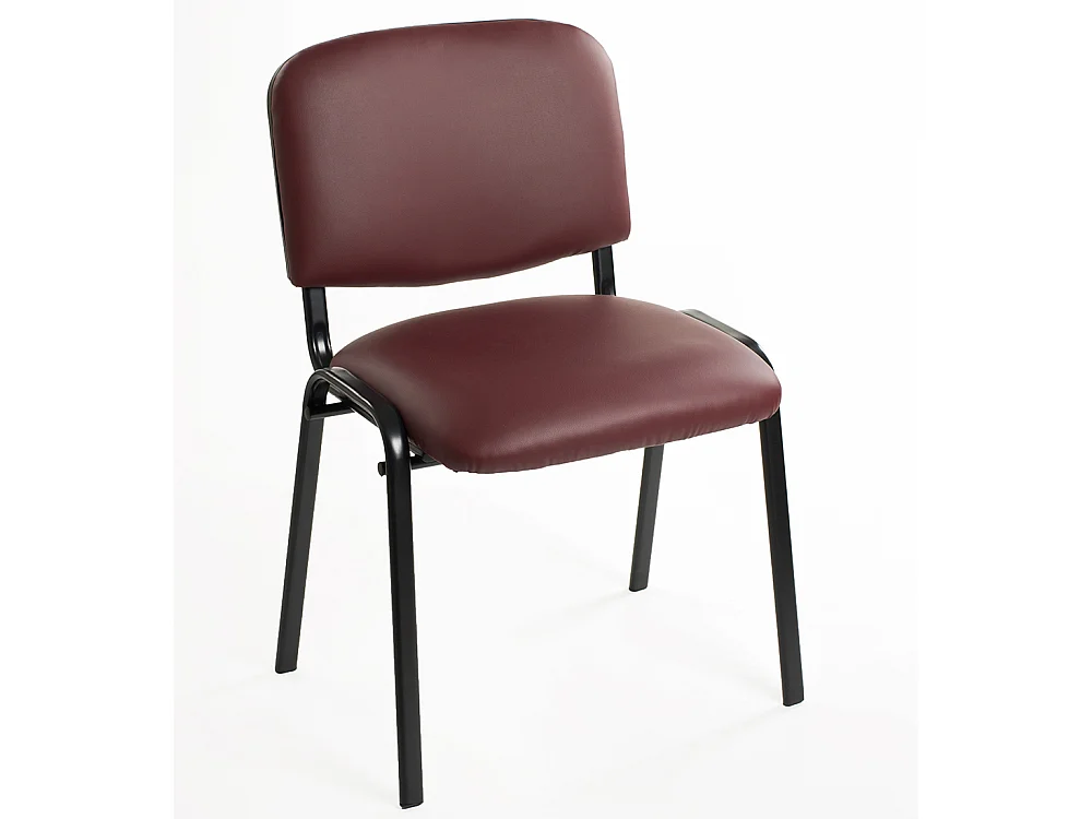 Set Di 6 Sedie Per Sala attesa Ufficio Studio Conferenze Riunione Ospite Impilabili Imbottite In Ecopelle Bordeaux