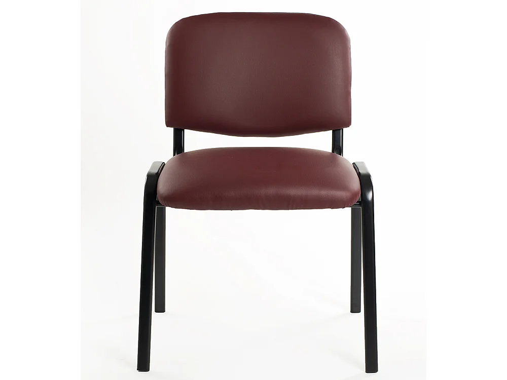 Set Di 6 Sedie Per Sala attesa Ufficio Studio Conferenze Riunione Ospite Impilabili Imbottite In Ecopelle Bordeaux
