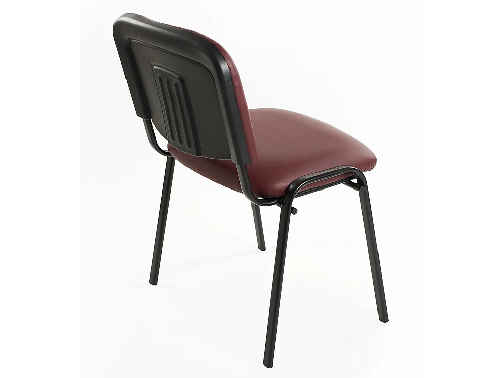 Set Di 6 Sedie Per Sala attesa Ufficio Studio Conferenze Riunione Ospite Impilabili Imbottite In Ecopelle Bordeaux