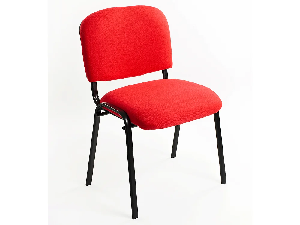 Set Di 6 Sedie Per Sala attesa Ufficio Studio Conferenza Riunione Ospite Impilabili Imbottite In Tessuto Rosso