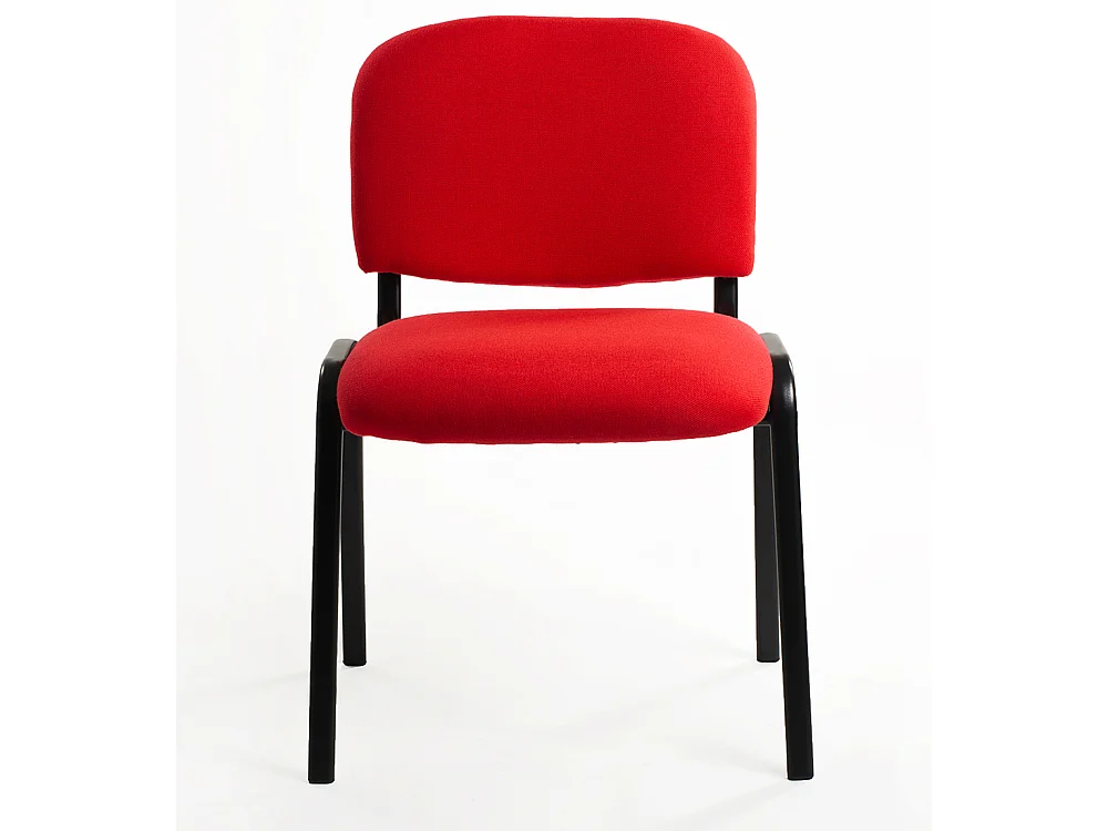 Set Di 6 Sedie Per Sala attesa Ufficio Studio Conferenza Riunione Ospite Impilabili Imbottite In Tessuto Rosso