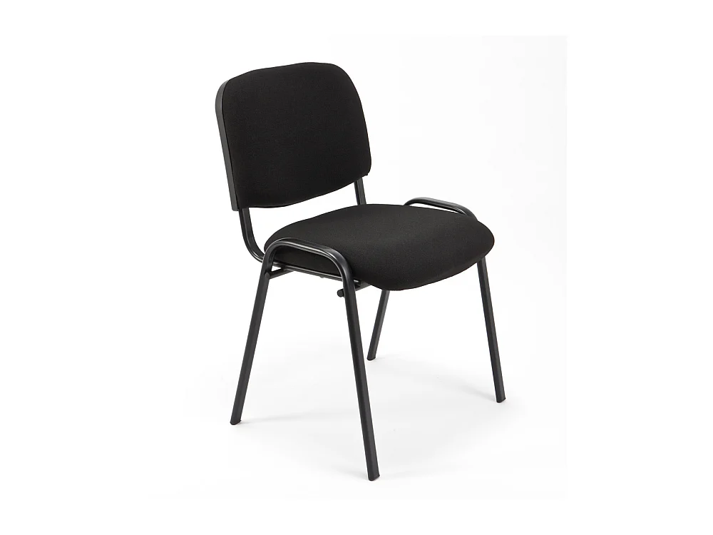 Set Di 6 Sedie Per Sala attesa Ufficio Studio Conferenza Riunione Ospite Impilabili Imbottite In Tessuto Nero
