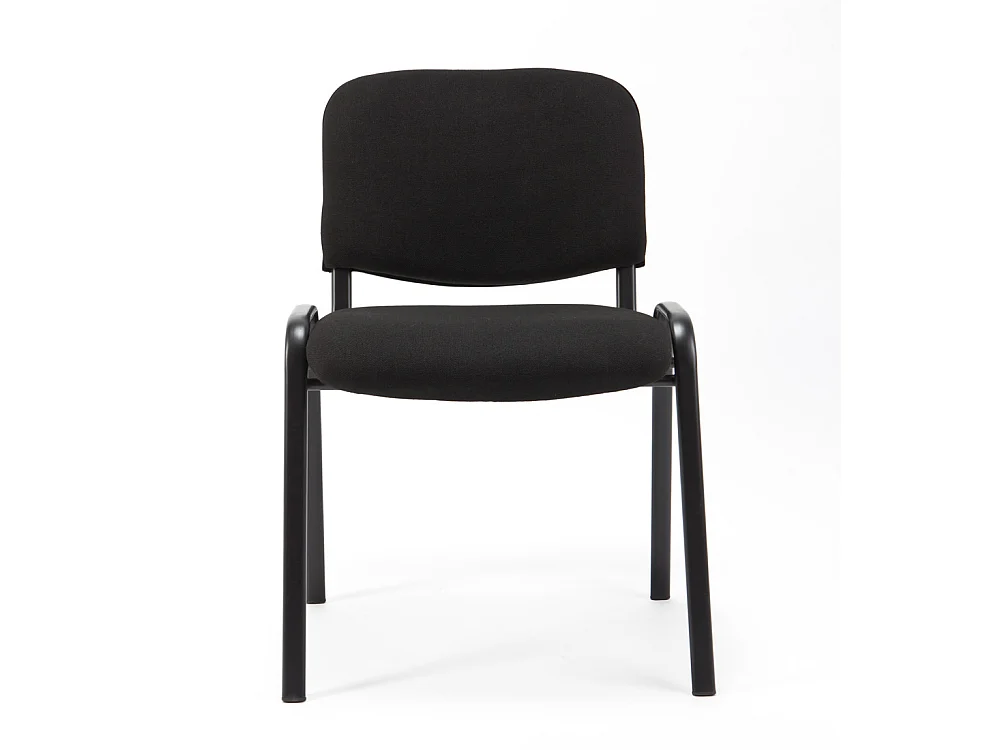 Set Di 6 Sedie Per Sala attesa Ufficio Studio Conferenza Riunione Ospite Impilabili Imbottite In Tessuto Nero