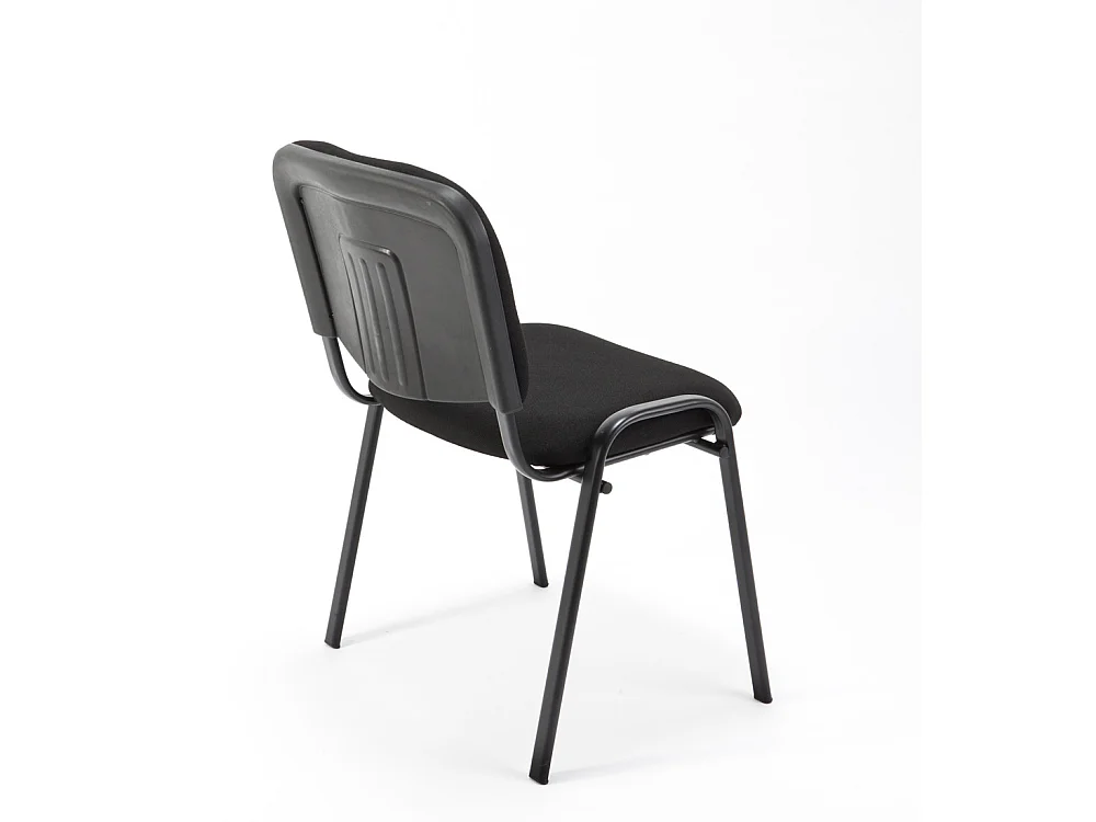 Set Di 6 Sedie Per Sala attesa Ufficio Studio Conferenza Riunione Ospite Impilabili Imbottite In Tessuto Nero