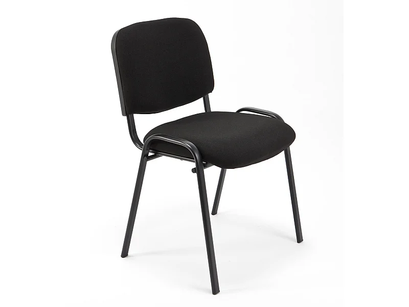 Set Di 6 Sedie Per Sala attesa Ufficio Studio Conferenza Riunione Ospite Impilabili Imbottite In Tessuto Nero