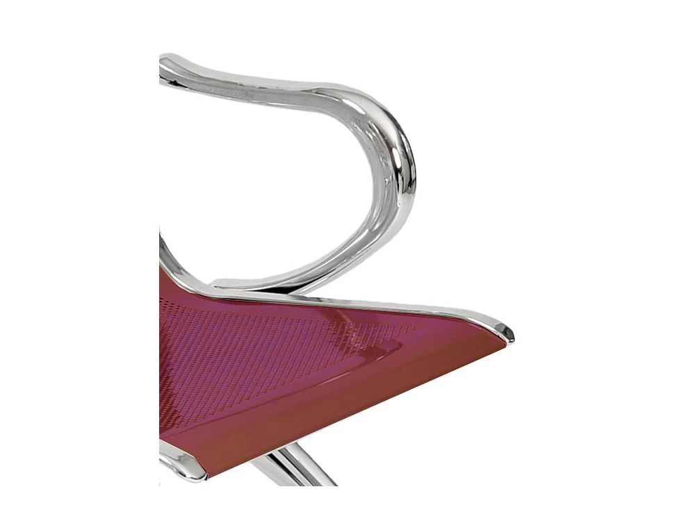 Panca per sala attesa aspetto studio ufficio in acciaio a 5 posti - colore rosso