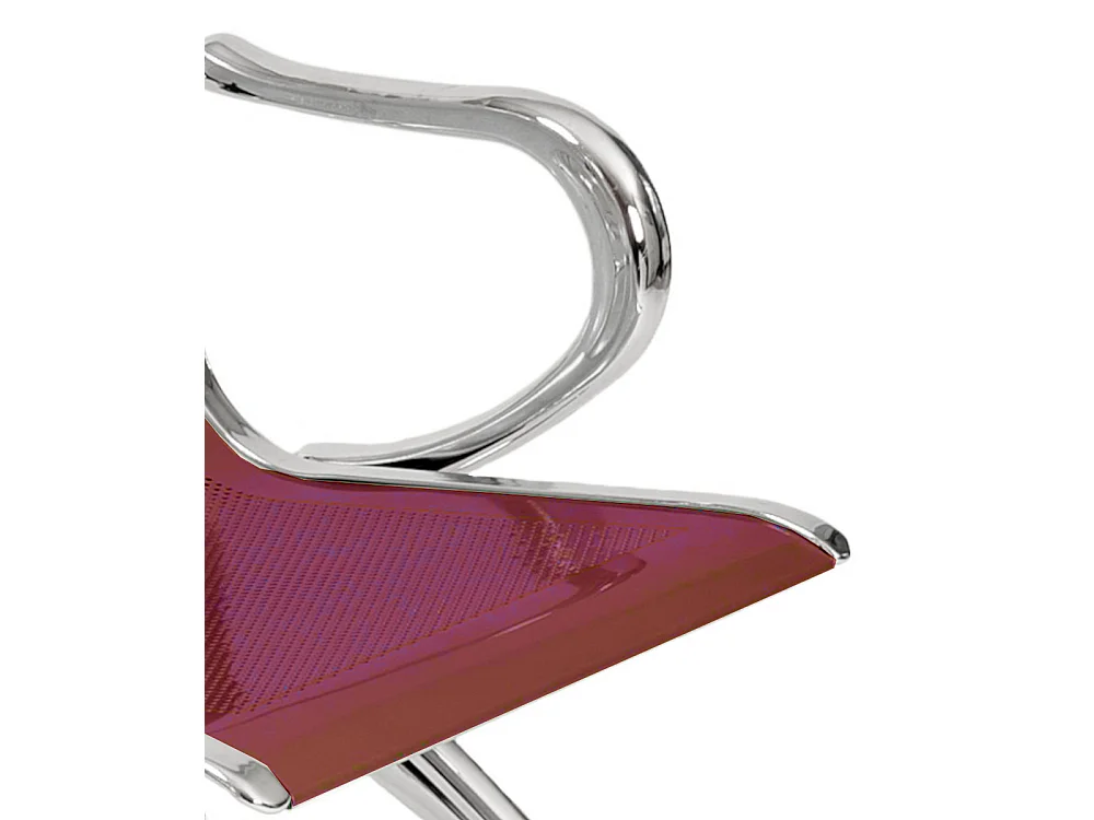 Panca per sala attesa aspetto studio ufficio in acciaio a 5 posti - colore rosso