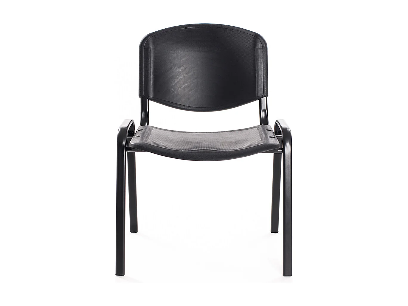 Set di 6 sedie per sala attesa ufficio studio conferenze riunione ospite  impilabili in plastica nera