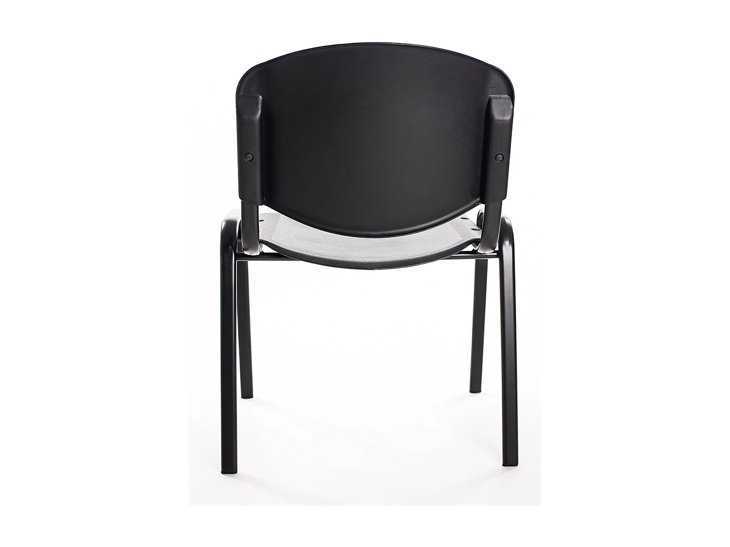 Set di 6 sedie per sala attesa ufficio studio conferenze riunione ospite  impilabili in plastica nera
