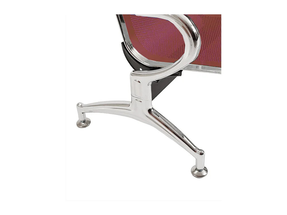 Panca in acciao per sala attesa ufficio studio a 3 posti - colore rosso