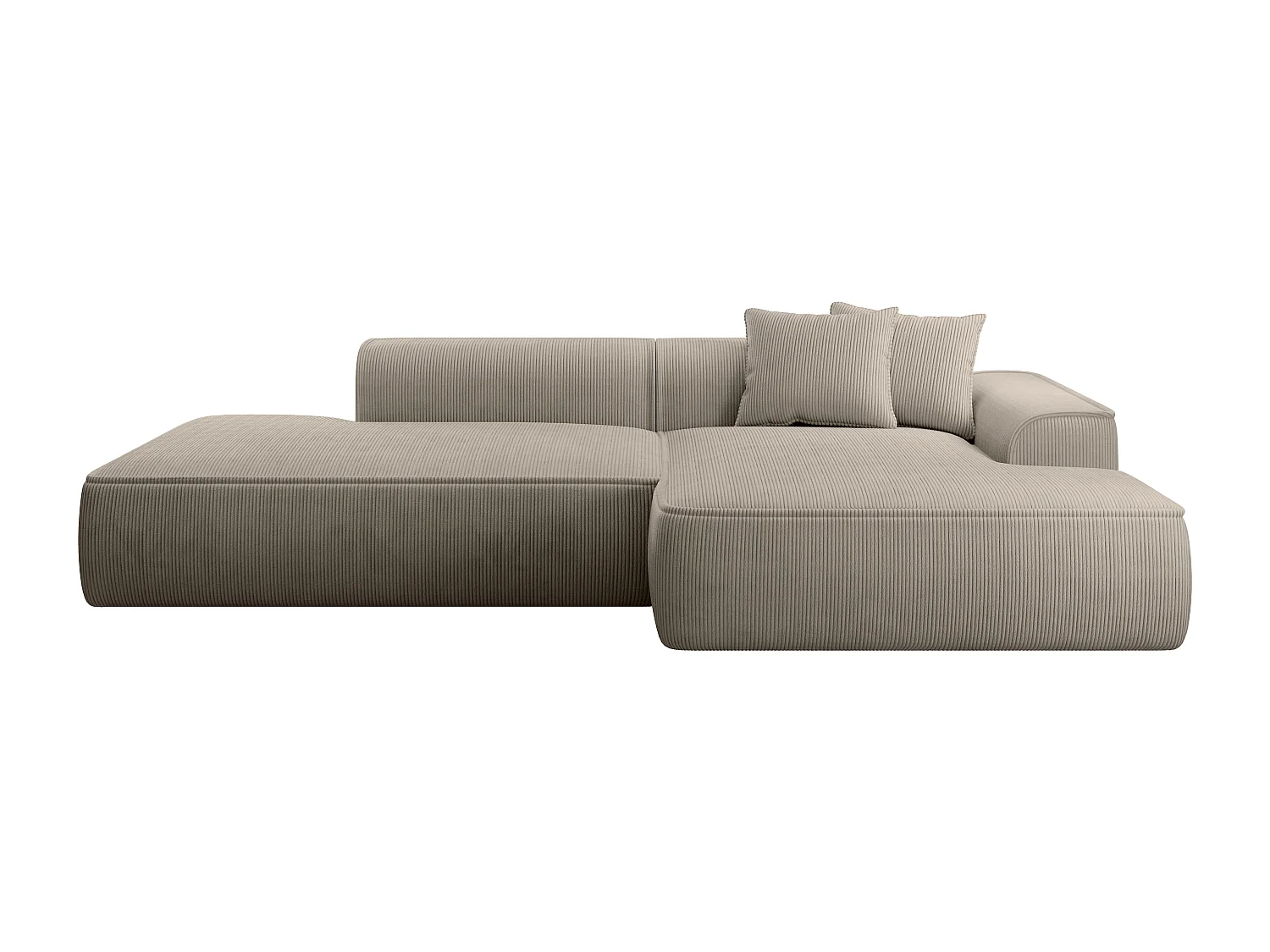 Høyre hjørnesofa i kordfløyel, taupe ERYNEL