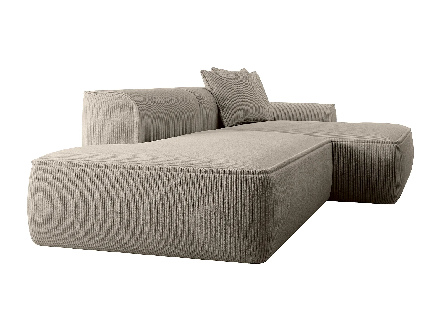 Høyre hjørnesofa i kordfløyel, taupe ERYNEL