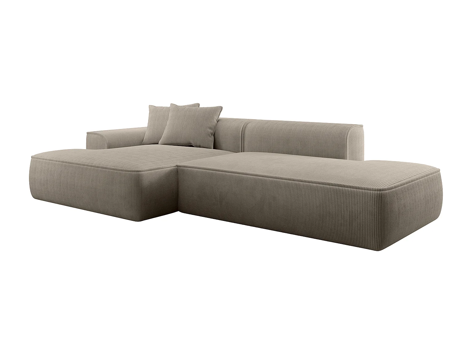 Venstrestilt hjørnesofa i kordfløyel, taupe ERYNEL