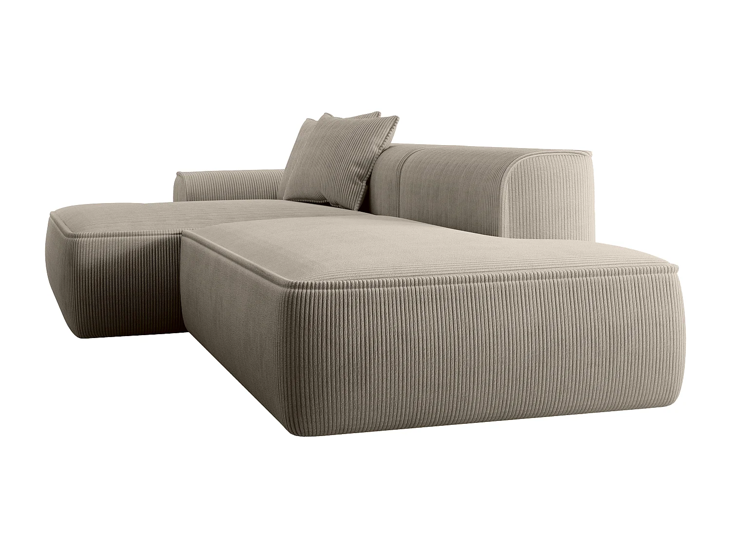 Venstrestilt hjørnesofa i kordfløyel, taupe ERYNEL