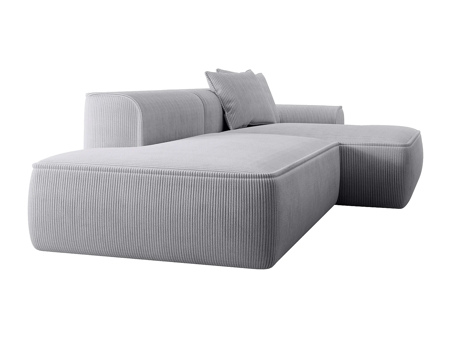 Högervänd soffa i ljusgrå manchestersammet ERYNEL