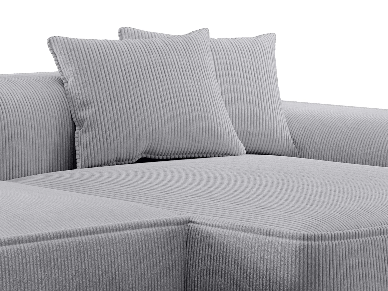 Högervänd soffa i ljusgrå manchestersammet ERYNEL