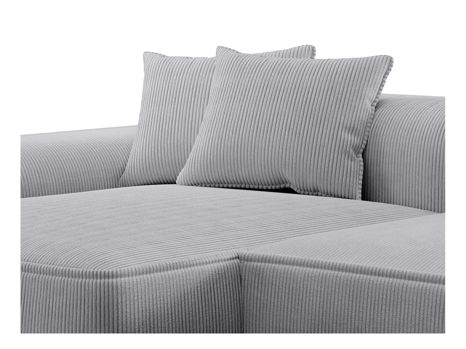 Canapé d'angle gauche en velours côtelé gris clair ERYNEL