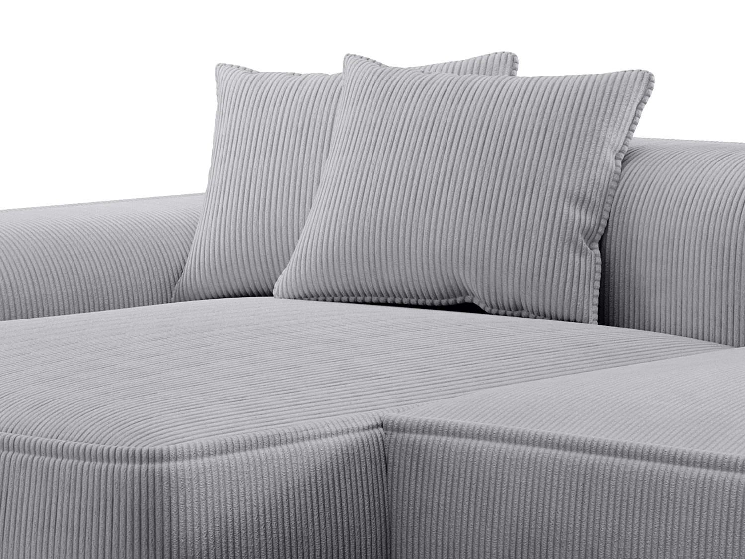 Hjørnesofa venstre i lysegrå kordfløyel ERYNEL