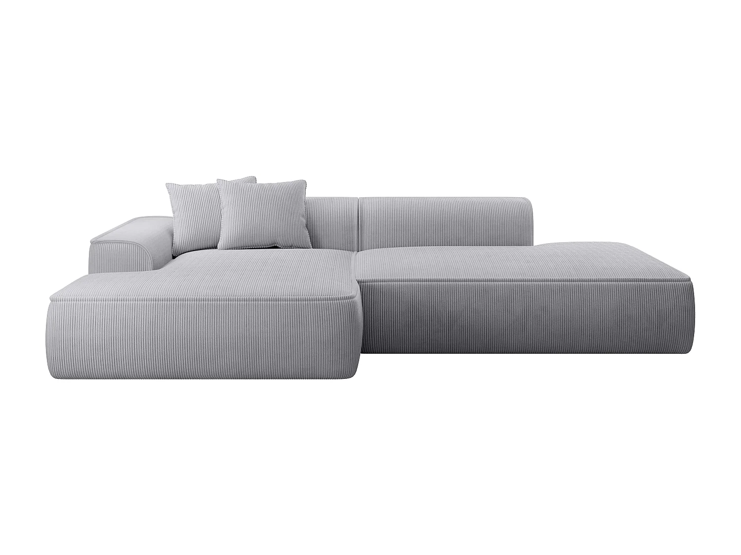 Hjørnesofa venstre i lysegrå kordfløyel ERYNEL